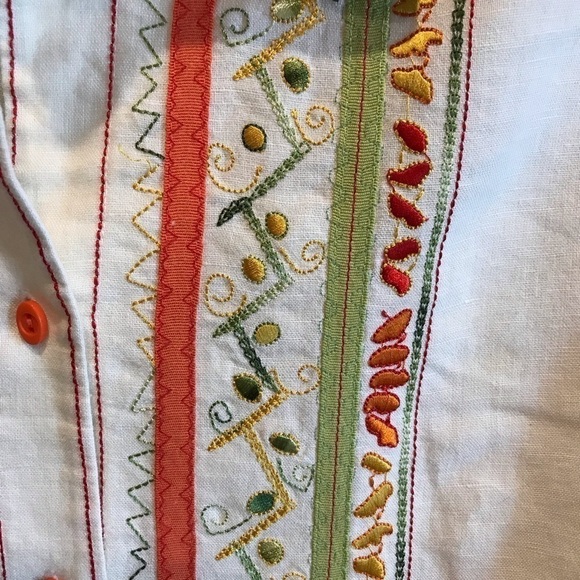 Coldwater Creek linen blend Button up Large - Picture 4 of 7